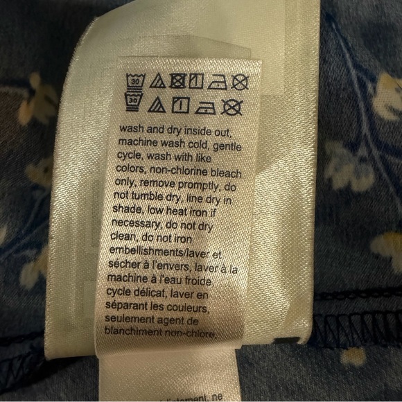 Tommy Hilfiger Ruffle Hem Flutter Sleeve Floral Print Shift Dress Navy Blue Sz M - Picture 14 of 16